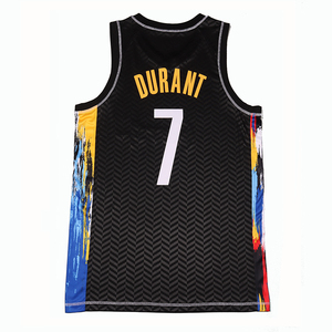 zfo布鲁克林球迷款球衣男夏季复古7号kd11号j博士美版篮球服定制