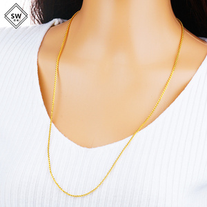越南沙金仿金加长锁骨毛衣链 女士镀金久不掉色日韩欧币70cm项链