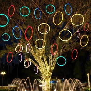 led发光许愿环彩灯造型灯户外防水工程亮化圆圈灯挂树上的装饰灯