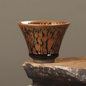 林建峰油滴建盏茶杯原矿铁胎家用陶瓷功夫茶具主人杯单杯斗笠杯