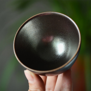晴先生景德镇陶瓷茶杯金属釉铁黑釉杯功夫茶具品茗杯产地素雅