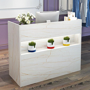 ins风美甲店收银台收银台带灯前台接待台简约现代超市服装店小型.