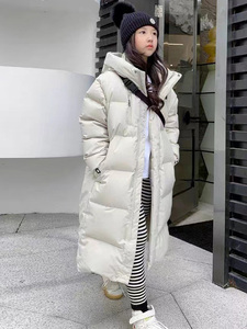 女童冬季加长棉衣2023款中大童女孩韩版长款棉袄儿童加绒加厚外套