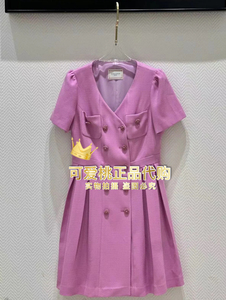 cocoon专柜正品可可尼 2024夏紫色连衣裙 24204AF022047-3688