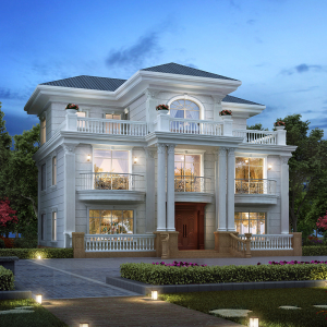 c530农村盖房三层复式别墅设计图纸农村自建房图洋楼豪宅效果图全