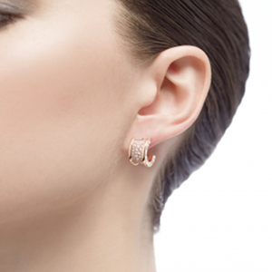 小蛮腰纯银镶钻耳环宝格丽维修圆饼纽扣陶瓷男女情侣耳钉