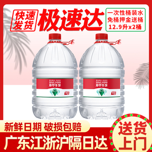 农夫山泉12.9L【2桶】非矿泉水天然饮用水泡茶大桶装水广东12L升