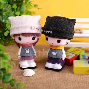 新郎新娘人偶摆件情侣娃娃一对可爱男女小人偶结婚礼物新人乔迁新