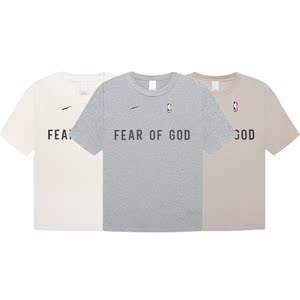 fear of god 三方联名fog刺绣字母短袖高街宽松t恤男女潮 正确版