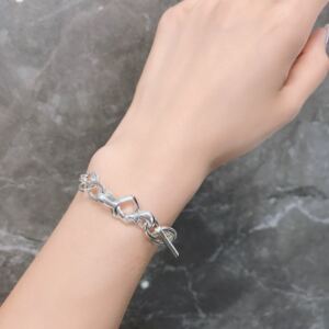 小潘潘系列 心形交织925银手链