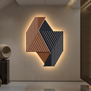 现代简约玄关装饰画抽象艺术led灯画不规则客厅餐厅背景墙面挂画