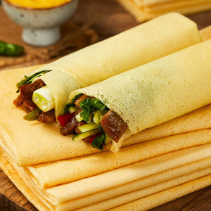 煎饼4斤山东杂粮煎饼皮纯手工软薄脆粗粮代餐即食山东特产大煎饼