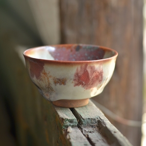 台湾名师蓝学位"石榴"c077 纯手柴烧志野 主人杯 陶泥茶杯 茶具