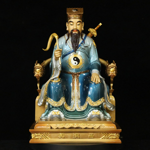 台湾纯铜吕洞宾神像家用供奉吕祖真身道教纯阳真人祖师爷八仙摆件