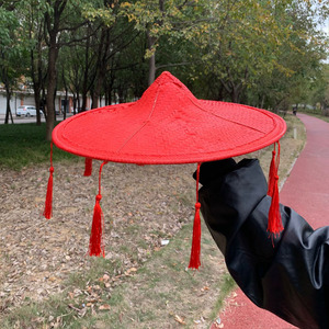 竹编花腰傣族女跳舞彩色斗笠六一儿童舞台表演影视道具少数民族帽