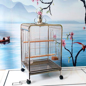 八哥鸟专用笼大号鹦鹉笼子家用大型玄凤洗澡特大不锈钢鸟笼大全