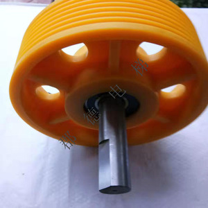 适用于华升富士达电梯尼龙导向轮400直径对重反绳滑轮槽滚轴承