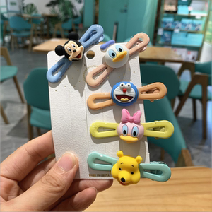 蓝胖子小发夹可爱bb夹卡通发卡童趣哆啦a梦边夹ins铃铛小皮筋发绳