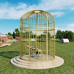 铁艺鸟笼大号别墅架子置物架不锈钢户外超大巨型鸟笼装饰鹦鹉孔雀