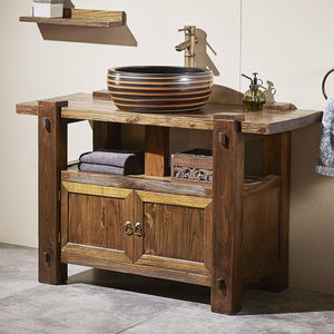 古典田园乡村洗漱台洗手台盆柜中式实木仿古浴室柜组合单柜700长