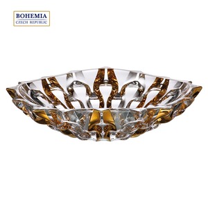 bohemia捷克进口水晶 桑巴 果盘果盆创意果斗水果盘瓜果 手工描金