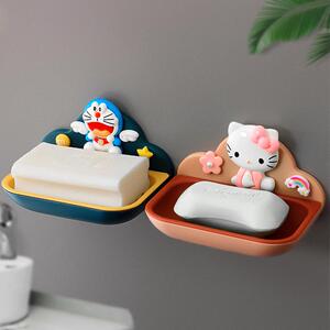 香皂盒北欧风格粘在墙上的壁挂式强力贴轻奢个性创意沥水洗手池旁