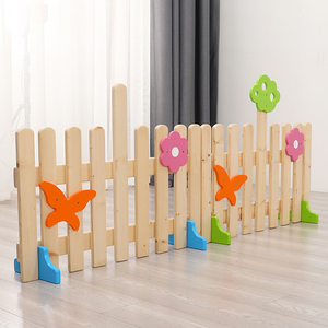 欧式围栏护栏杆早教幼儿园儿童实木区角组合隔离栅栏花装饰庭院子