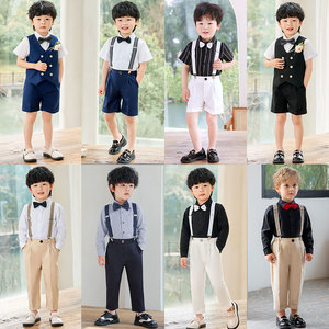 男童西装套装夏季主持人礼服六一儿童表演服装英伦风钢琴演奏西服