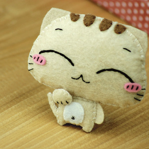 免裁剪 不织布diy布艺材料包 cc猫 布偶手机挂件 一套