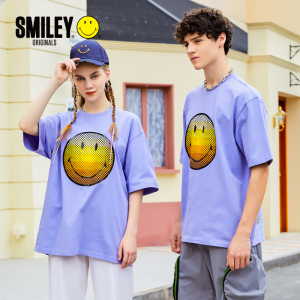 smiley03笑脸短袖t恤2022夏季新款情侣衫时尚纯棉上衣女设计感潮流