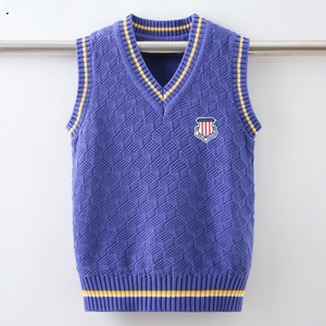 童装马甲春季男童针织马夹秋季儿童背心纯棉v领坎肩洋气男孩毛衣