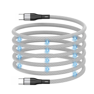 磁吸收纳100/60w双type c转lightning数据线适用华为苹果iPhone15手机平板笔记本电脑磁性pd快充电线