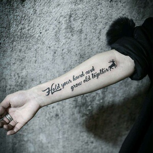 【一份2张】手臂纹身贴男潮防水持久仿真刺青半臂小臂英文字母女