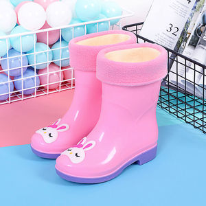 儿童雨鞋2-10岁男童女童水鞋小孩雨靴子加绒冬水桶鞋防水保暖胶鞋