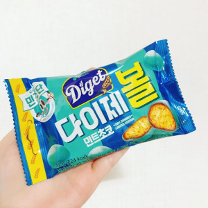 韩国直邮orion好丽友薄荷味巧克力豆休闲儿童糖果小吃零食袋装