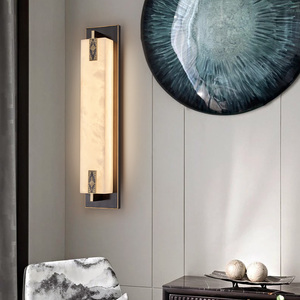 新中式壁灯云石客厅背景墙长方形中国风玄关过道楼梯间卧室床头灯