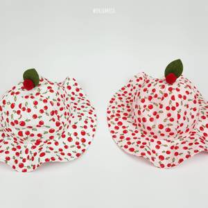 WORLD CAP韩国童装代购24夏女儿童宝宝薄棉可爱樱桃防晒渔夫帽子