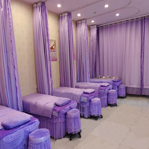 美容院窗帘隔断帘u型私密帘子简约现代医美甲瞳纹绣养生拉帘定制