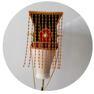 戏曲古装头饰皇帝帽子平顶冠戏剧服装用品影视小品大汉天子秦始皇