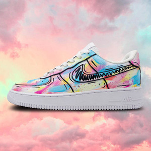 nike air force1 耐克女鞋af1空军一号定制球鞋二次元涂鸦手绘鞋