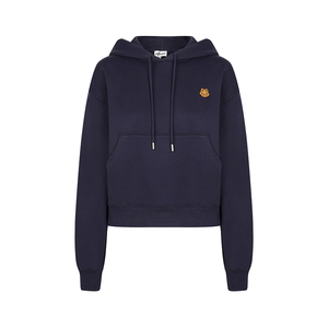 【银泰直营】kenzo/高田贤三 女士黑色简约随性复古休闲连帽卫衣