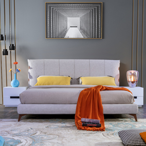 品牌金迪思丹科技布休闲极简软床现代轻奢简约双人北欧田园风婚床