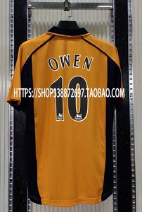 利物浦00-01客场橙色比赛球衣欧文复古经典版足球队服定制