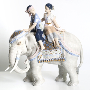 尊匠雅致《泰国风格-吉象》家居创意工艺装饰卧室陶瓷结婚礼物