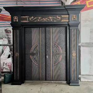 别墅大门防爆铸铝门家用安全门对开精雕防盗双开进户门四开子母门