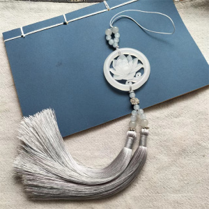 手工古风天然白玉情侣男女玉佩花开富贵流苏腰佩禁步古装婚服配饰