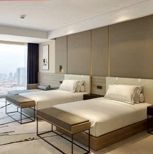 五星级酒店房间床宾馆家具标间全套民宿床酒店床架1.8米床垫