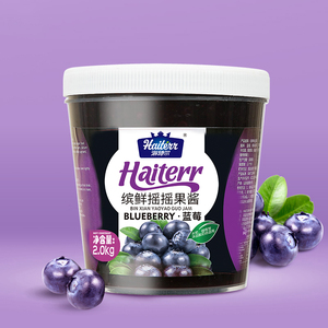 海特尔缤鲜摇摇草莓味蓝莓水果果酱慕斯酸奶奶茶水果酱2kg包装