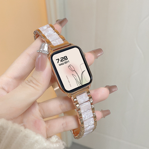 适用于苹果华为手机智能手表女士多功能蓝牙通话支付树脂拼接手环