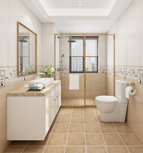 u欧式暖黄色厨房卫生间瓷砖300x600墙砖瓷片防滑阳台厕所地板砖